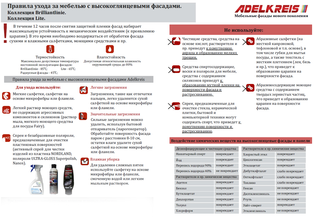 правила эксплуатации Adelkreis глянец2